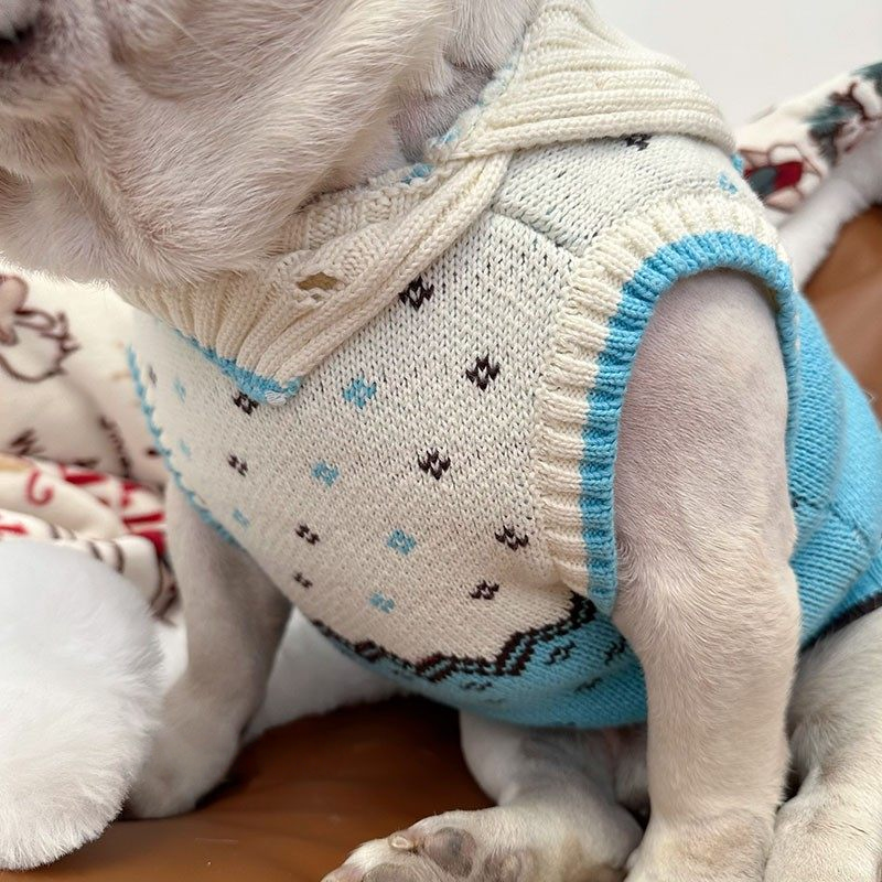 Doggie Pattern Vintage Sweater DoggiePatternVintageSweaterwithstylishneckscarfbyFrenchiely_4