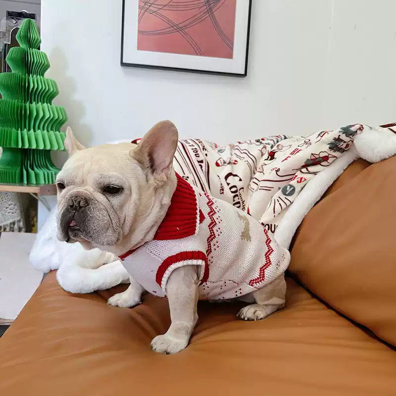 Doggie Pattern Vintage Sweater DoggiePatternVintageSweaterwithstylishneckscarfbyFrenchiely_5