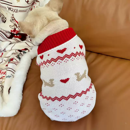 Doggie Pattern Vintage Sweater DoggiePatternVintageSweaterwithstylishneckscarfbyFrenchiely_7