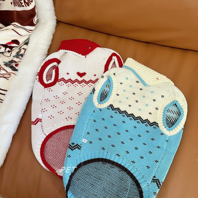 Doggie Pattern Vintage Sweater DoggiePatternVintageSweaterwithstylishneckscarfbyFrenchiely_9