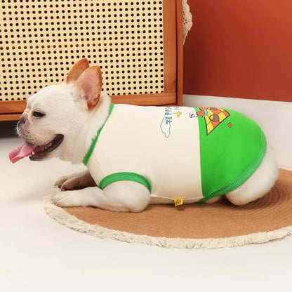 Green Cartoon Shirt DoggreenwithwhiteshirtforsmallmediumdogsbyFrenchiely_3