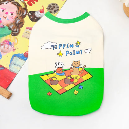 Green Cartoon Shirt DoggreenwithwhiteshirtforsmallmediumdogsbyFrenchiely_5