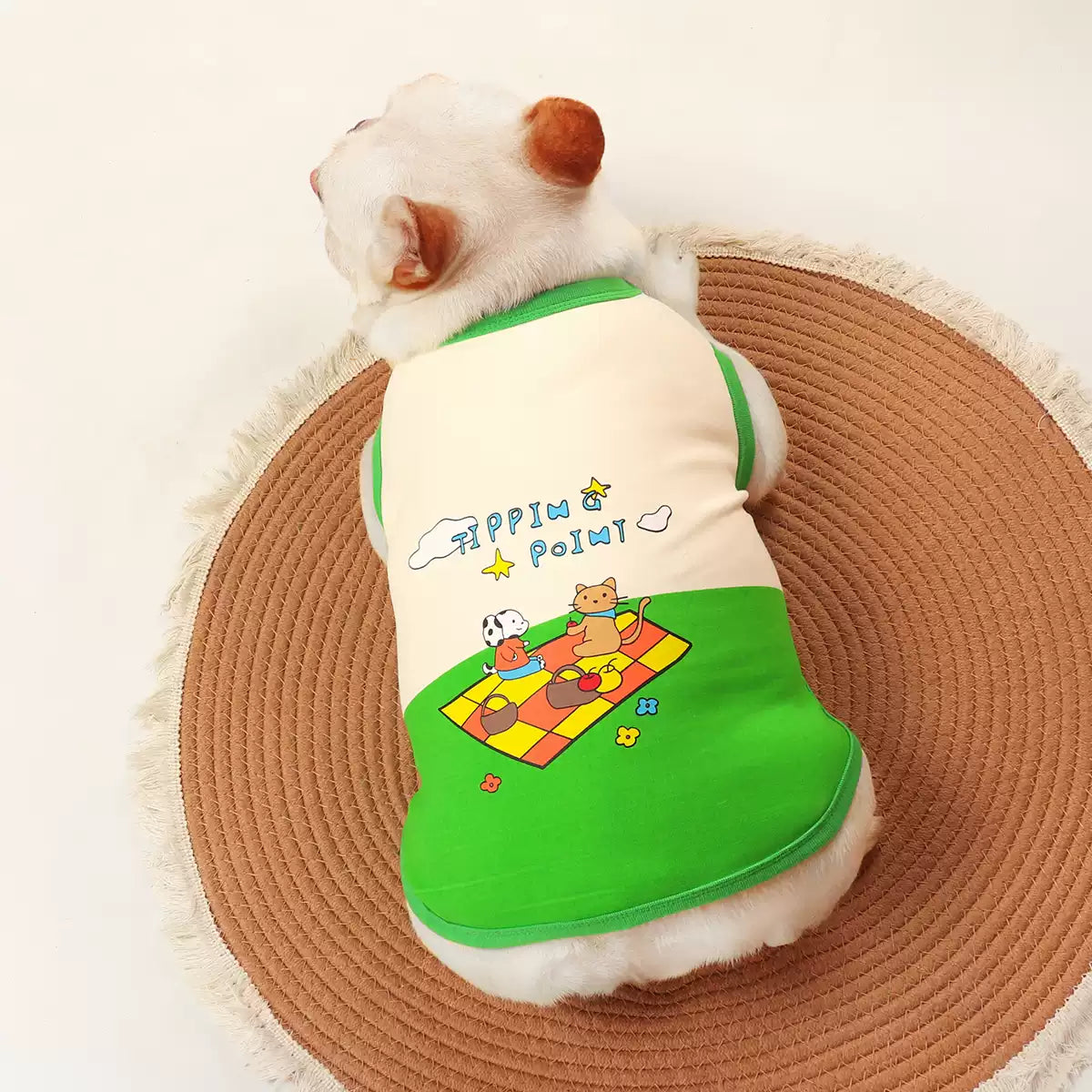 Green Cartoon Shirt DoggreenwithwhiteshirtforsmallmediumdogsbyFrenchiely_8