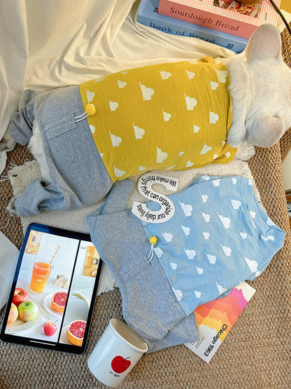 Dog Sring Autumn Onesie PJs DoglightblueandyellowonesiepajamasformediumdogsbyFrenchiely_10