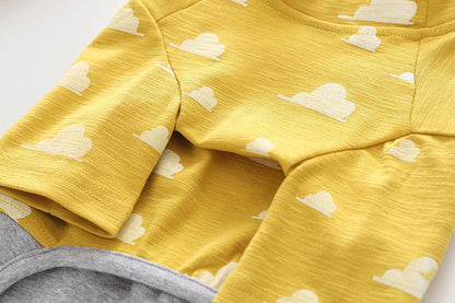 Dog Sring Autumn Onesie PJs DoglightblueandyellowonesiepajamasformediumdogsbyFrenchiely_8