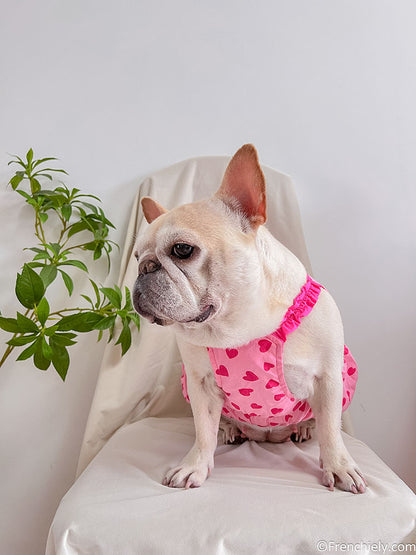 dog pink heart dress for female medium dogs by frenchiely