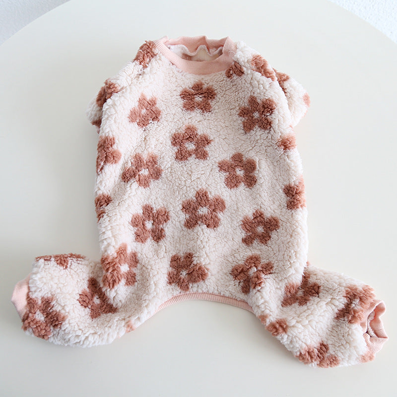 Frenchie Warm Jumpsuit Beige Dogwinterwarmjumpsuitonesie_4