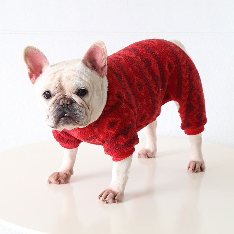 Frenchie Warm Jumpsuit Cherry Dogwinterwarmjumpsuitonesie_7