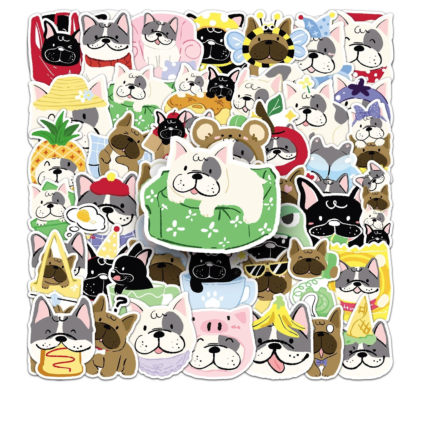French Bulldog Stickers Decals for Water Bottle Cups, Laptops 