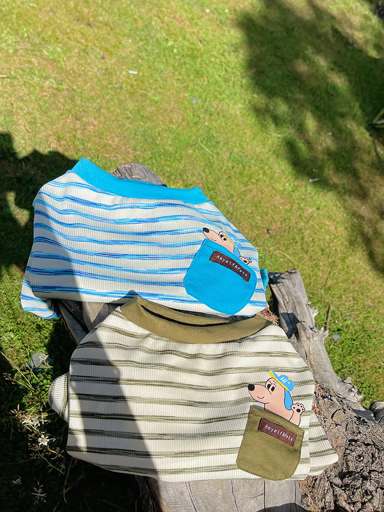 Stretchy Pocket Shirt FrenchBulldogSpringAutumnshirtwithpocketbyFrenchiely_13