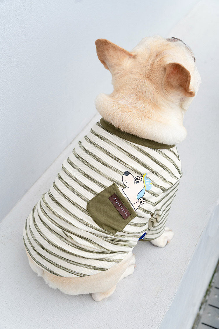 Stretchy Pocket Shirt FrenchBulldogSpringAutumnshirtwithpocketbyFrenchiely_5