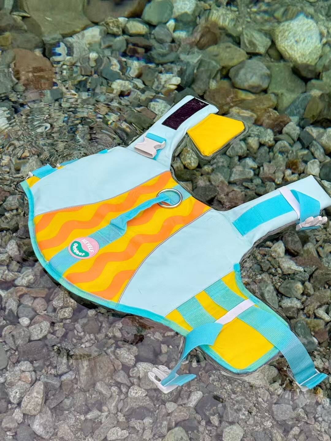 Bulldog Swim Lifejacket Blue with Yellow FrenchBulldogSwimLifejacketTrunkbyFrenchiely_3