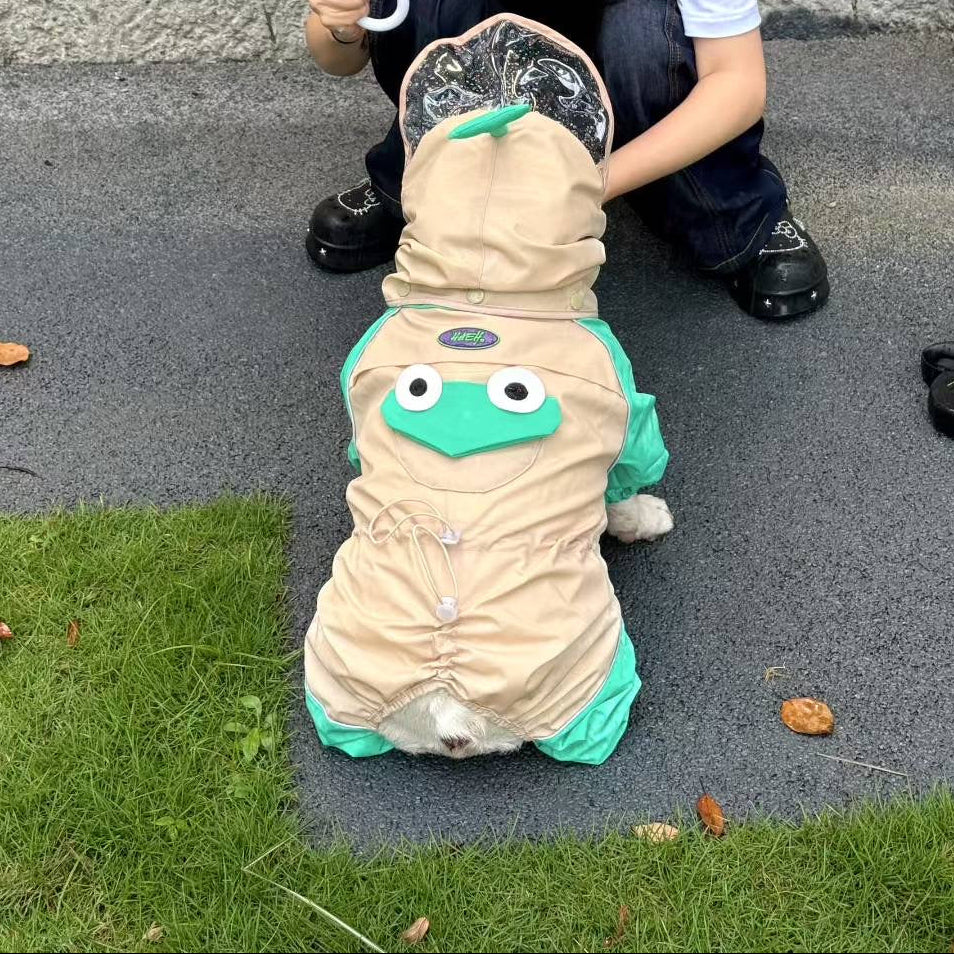 French Bulldog Frog Raincoat FrenchBulldogcartoonfrogonesieraincoatbyFrenchiely_4