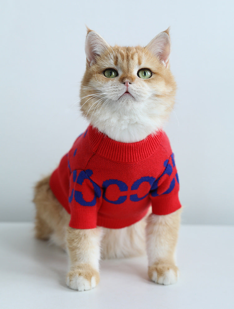 Dog Luxury Red Sweater FrenchBulldogluxuryhandmadedogsweaterinred_3