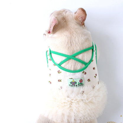 French Bulldog Green Floral Dress FrenchBulldogsummergreentutufloraldressbyFrenchiely_10