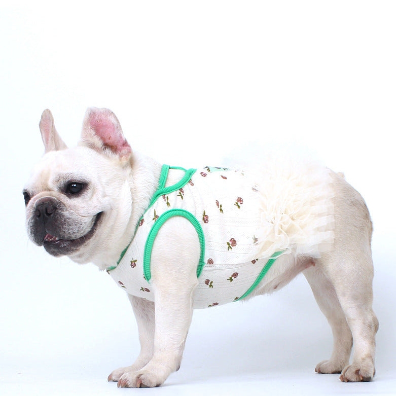 French Bulldog Green Floral Dress FrenchBulldogsummergreentutufloraldressbyFrenchiely_3