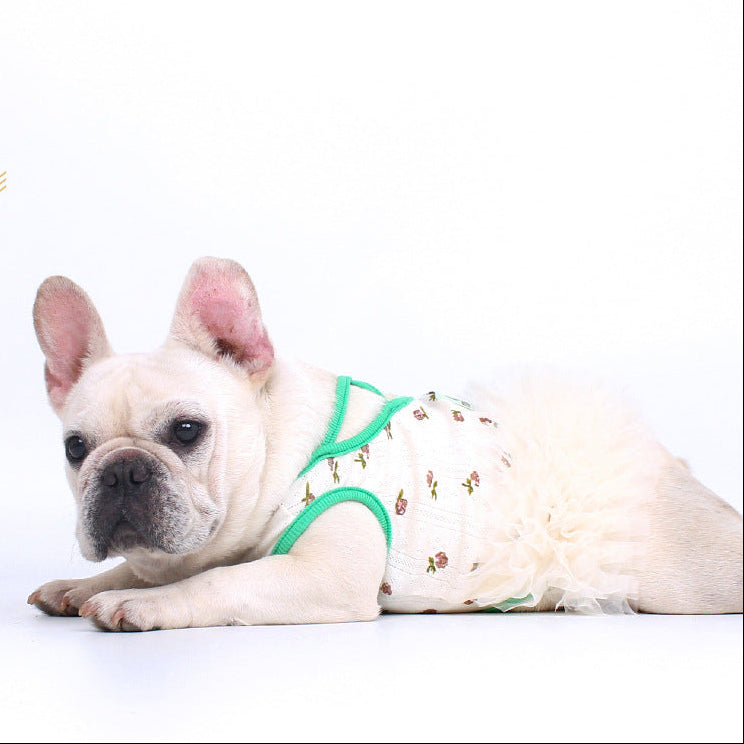 French Bulldog Green Floral Dress FrenchBulldogsummergreentutufloraldressbyFrenchiely_4