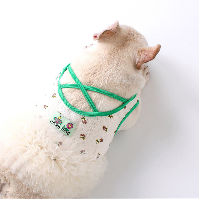 French Bulldog Green Floral Dress FrenchBulldogsummergreentutufloraldressbyFrenchiely_5
