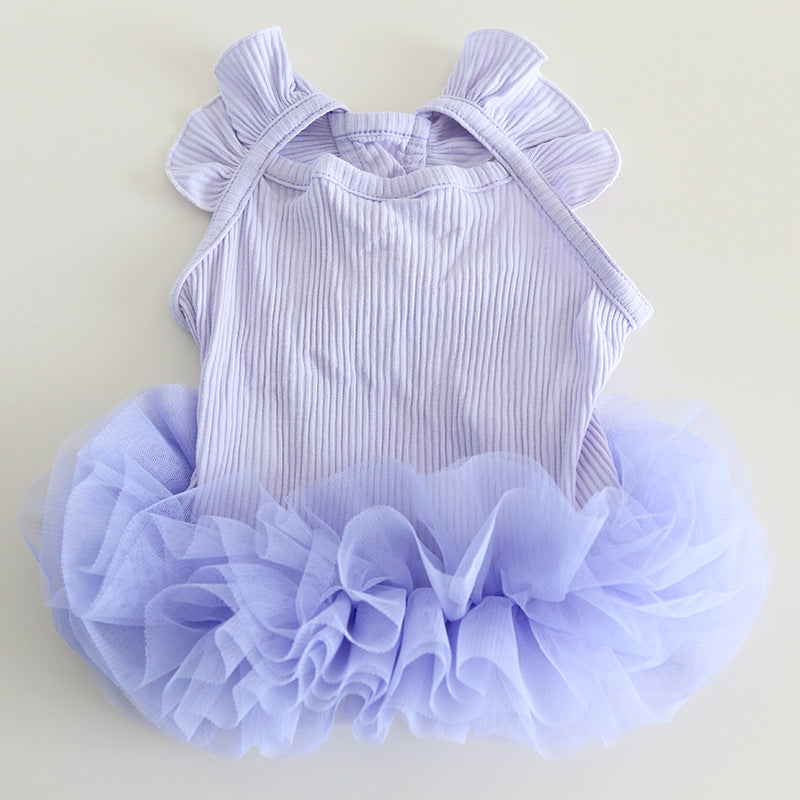 Frenchie Stretchy Tutu Dress Purple FrenchBulldogsummertutudress_2