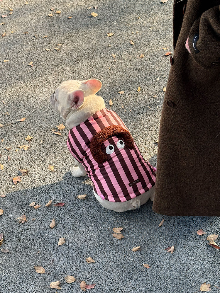 Pastel Violet Coat FrenchBulldogwarmjacketcoatwithfunnypattern_1