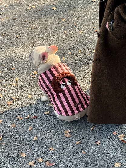 Pastel Violet Coat FrenchBulldogwarmjacketcoatwithfunnypattern_1