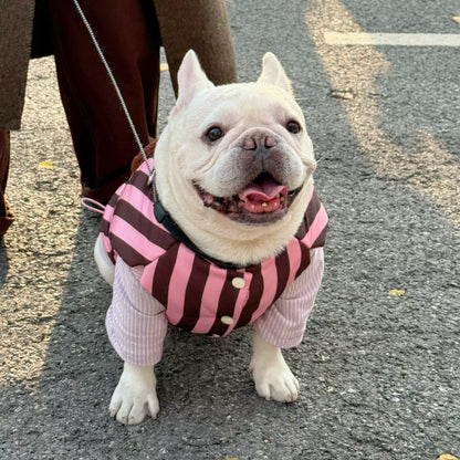 Pastel Violet Coat FrenchBulldogwarmjacketcoatwithfunnypattern_2