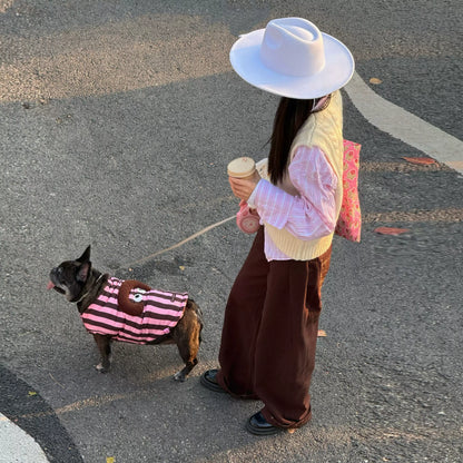 Pastel Violet Coat FrenchBulldogwarmjacketcoatwithfunnypattern_3
