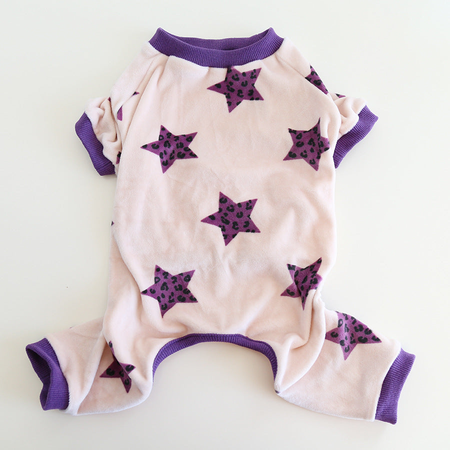 Dog Jumpsuit Pajamas Purple Stars FrenchBulldogwinterwarmjumpsuitonesiebyFrenchiely_10
