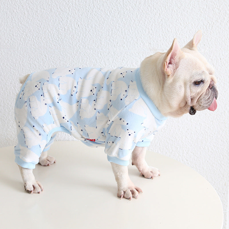 Dog Jumpsuit Pajamas FrenchBulldogwinterwarmjumpsuitonesiebyFrenchiely_13