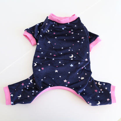 Dog Jumpsuit Pajamas Navy Stars FrenchBulldogwinterwarmjumpsuitonesiebyFrenchiely_14