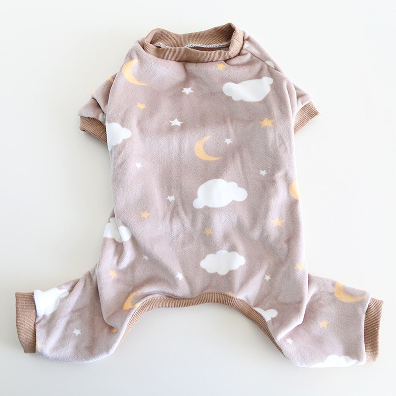 Dog Jumpsuit Pajamas Oatmeal Clouds FrenchBulldogwinterwarmjumpsuitonesiebyFrenchiely_19