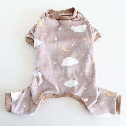 Dog Jumpsuit Pajamas Oatmeal Clouds FrenchBulldogwinterwarmjumpsuitonesiebyFrenchiely_19