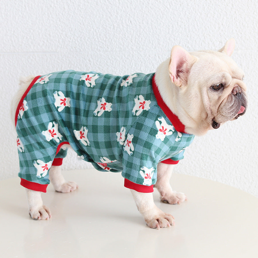 Dog Jumpsuit Pajamas FrenchBulldogwinterwarmjumpsuitonesiebyFrenchiely_23