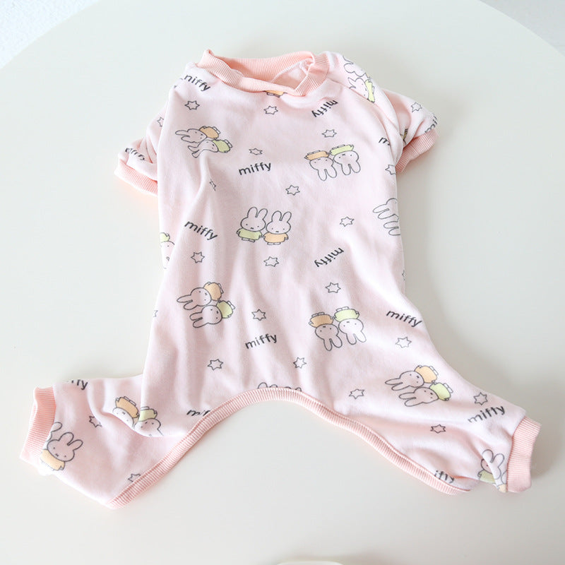 Dog Jumpsuit Pajamas Pink Bunny FrenchBulldogwinterwarmjumpsuitonesiebyFrenchiely_3