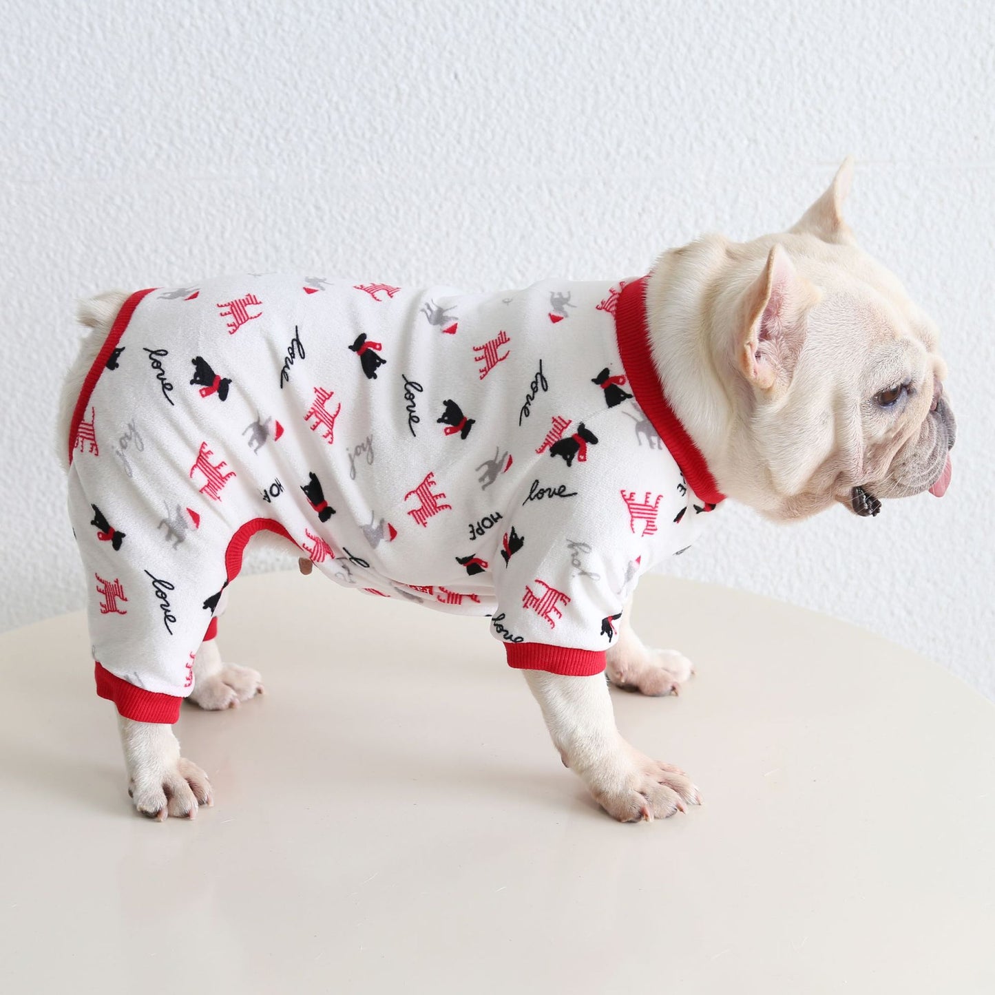 Dog Jumpsuit Pajamas Holiday Dogs FrenchBulldogwinterwarmjumpsuitonesiebyFrenchiely_4