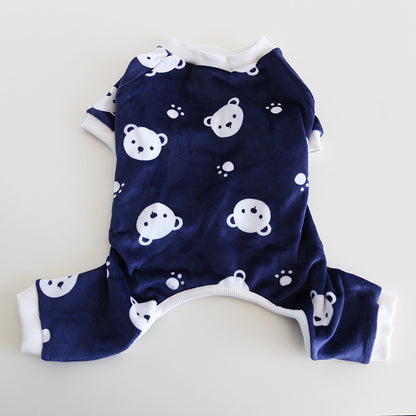 Dog Jumpsuit Pajamas Navy Bear FrenchBulldogwinterwarmjumpsuitonesiebyFrenchiely_5