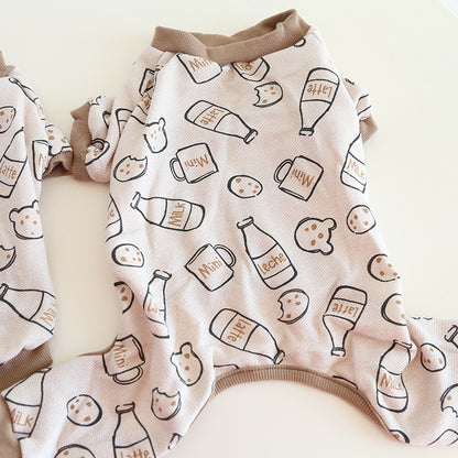 Dog Beige Onesie PJs Frenchbulldogcottonjumpsuitonesiepajamas_3