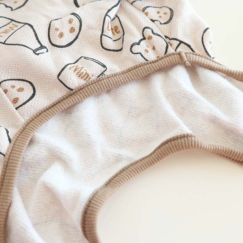 Dog Beige Onesie PJs Frenchbulldogcottonjumpsuitonesiepajamas_5