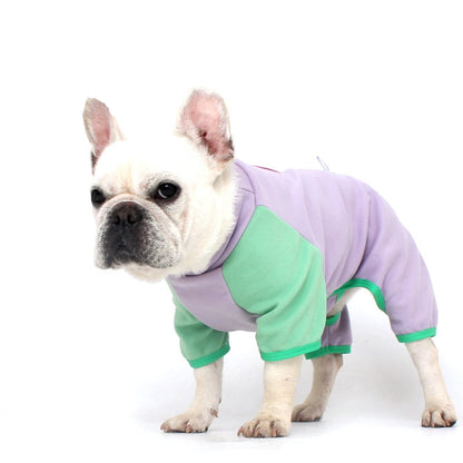 Warm Neck Protection Jumpsuit Frenchbulldogonesiepajamas_1