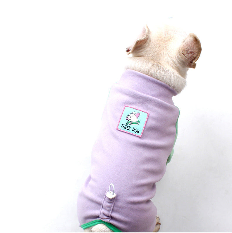 Warm Neck Protection Jumpsuit Frenchbulldogonesiepajamas_12