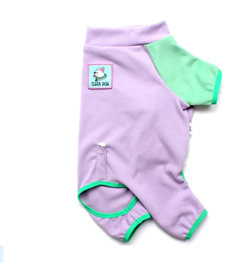 Warm Neck Protection Jumpsuit Purple Frenchbulldogonesiepajamas_3