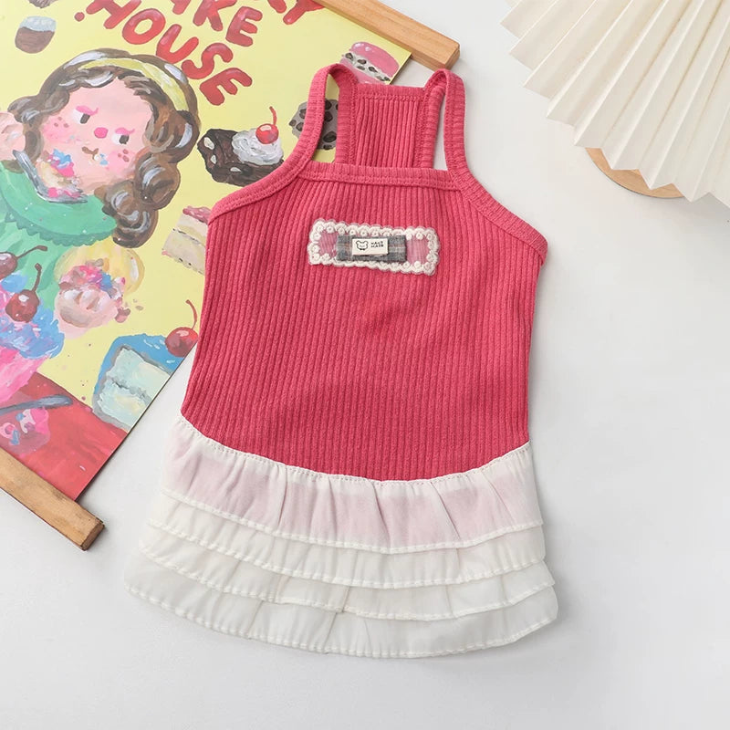 Frenchie Summer Rose Red Dress