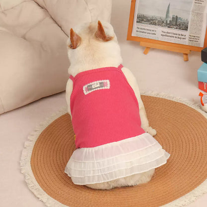 Frenchie Summer Rose Red Dress