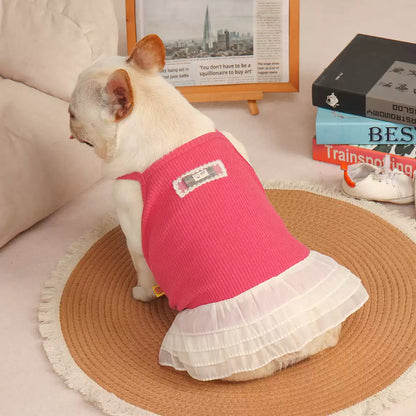 Frenchie Summer Rose Red Dress