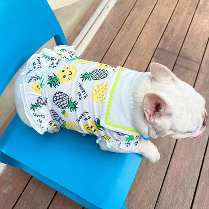 Dog Summer Mesh Pineapple Shirt