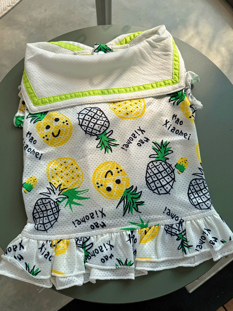Dog Summer Mesh Pineapple Shirt