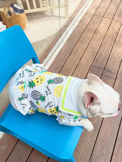 Dog Summer Mesh Pineapple Shirt