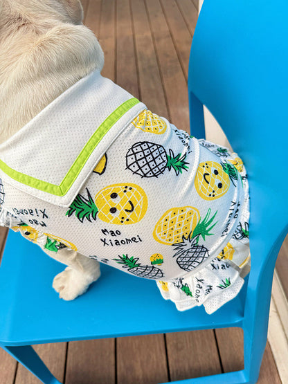 Dog Summer Mesh Pineapple Shirt