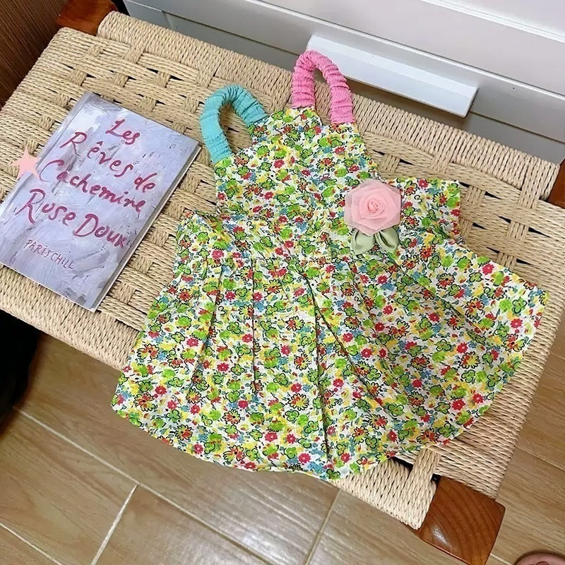 Summer Floral Dress with Pink Pin Frenchielydogflowerpinfloraldressformediumdogbreeds_3