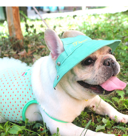 Flat Face Dog Sun Protection Hat Frenchielyflatfacefrenchbulldogsummersunscreenhat_10